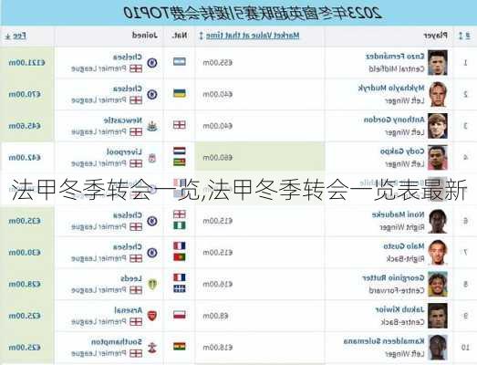 法甲冬季转会一览,法甲冬季转会一览表最新