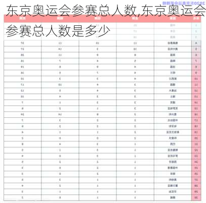 东京奥运会参赛总人数,东京奥运会参赛总人数是多少