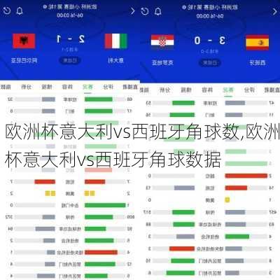 欧洲杯意大利vs西班牙角球数,欧洲杯意大利vs西班牙角球数据