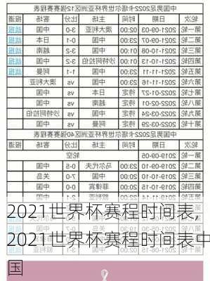 2021世界杯赛程时间表,2021世界杯赛程时间表中国