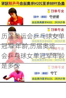 历届奥运会乒乓球女单冠军 年龄,历届奥运会乒乓球女单冠军年龄是多少