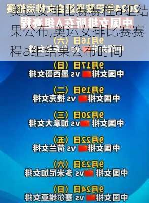 奥运女排比赛赛程a组结果公布,奥运女排比赛赛程a组结果公布时间
