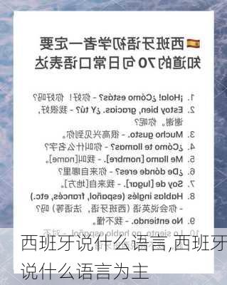 西班牙说什么语言,西班牙说什么语言为主