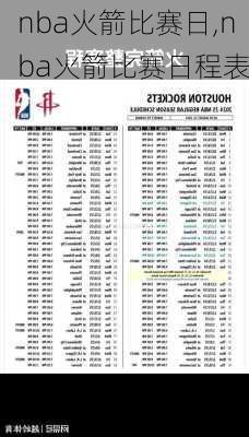 nba火箭比赛日,nba火箭比赛日程表