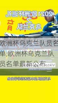 欧洲杯乌克兰队员名单,欧洲杯乌克兰队员名单最新公布