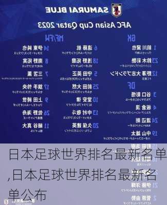 日本足球世界排名最新名单,日本足球世界排名最新名单公布