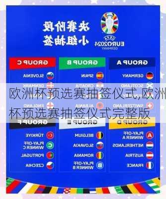 欧洲杯预选赛抽签仪式,欧洲杯预选赛抽签仪式完整版