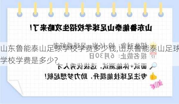 山东鲁能泰山足球学校学费多少钱,山东鲁能泰山足球学校学费是多少?