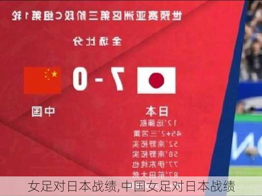 女足对日本战绩,中国女足对日本战绩