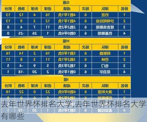 去年世界杯排名大学,去年世界杯排名大学有哪些