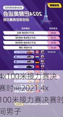 4x100米接力赛决赛时间2021,4x100米接力赛决赛时间男子