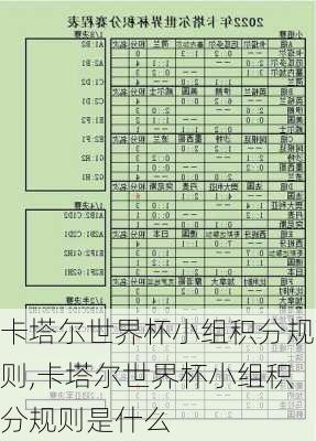 卡塔尔世界杯小组积分规则,卡塔尔世界杯小组积分规则是什么