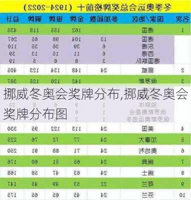 挪威冬奥会奖牌分布,挪威冬奥会奖牌分布图