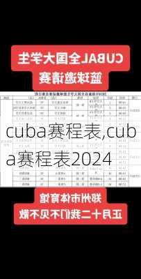 cuba赛程表,cuba赛程表2024