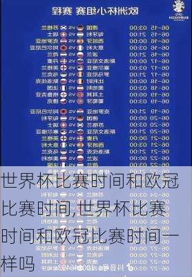 世界杯比赛时间和欧冠比赛时间,世界杯比赛时间和欧冠比赛时间一样吗