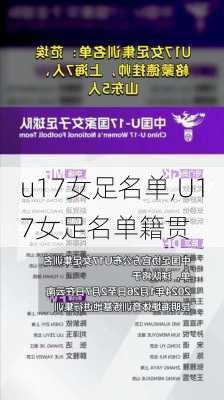 u17女足名单,U17女足名单籍贯