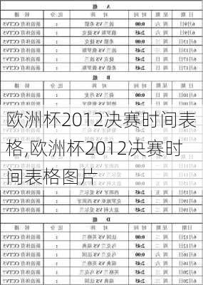 欧洲杯2012决赛时间表格,欧洲杯2012决赛时间表格图片