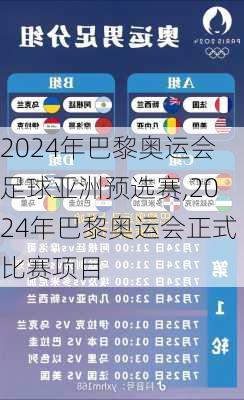 2024年巴黎奥运会足球亚洲预选赛,2024年巴黎奥运会正式比赛项目