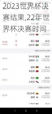 2023世界杯决赛结果,22年世界杯决赛时间