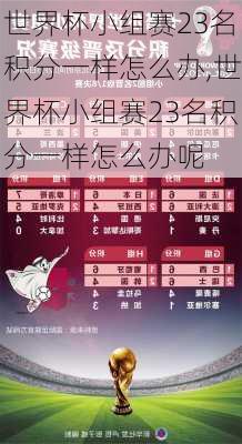 世界杯小组赛23名积分一样怎么办,世界杯小组赛23名积分一样怎么办呢