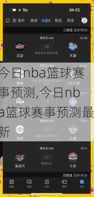 今日nba篮球赛事预测,今日nba篮球赛事预测最新