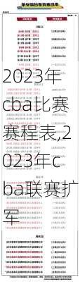 2023年cba比赛赛程表,2023年cba联赛扩军