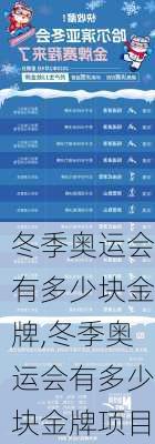 冬季奥运会有多少块金牌,冬季奥运会有多少块金牌项目