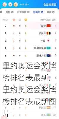 里约奥运会奖牌榜排名表最新,里约奥运会奖牌榜排名表最新图片