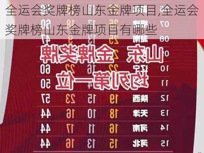 全运会奖牌榜山东金牌项目,全运会奖牌榜山东金牌项目有哪些
