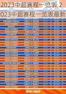 2023中超赛程一览表,2023中超赛程一览表最新