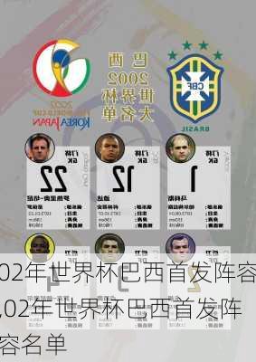 02年世界杯巴西首发阵容,02年世界杯巴西首发阵容名单