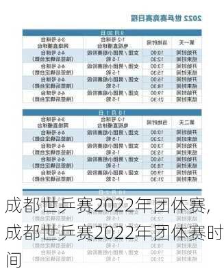 成都世乒赛2022年团体赛,成都世乒赛2022年团体赛时间