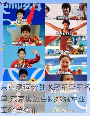 东京奥运会跳水冠军亚军名单,东京奥运会跳水冠军亚军名单公布
