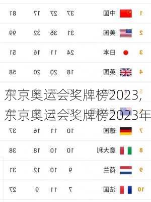 东京奥运会奖牌榜2023,东京奥运会奖牌榜2023年