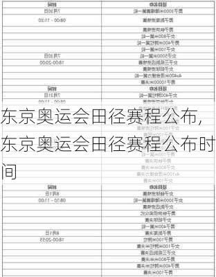 东京奥运会田径赛程公布,东京奥运会田径赛程公布时间