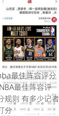 nba最佳阵容评分,NBA最佳阵容评分规则 有多少记者打分