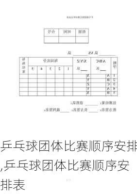 乒乓球团体比赛顺序安排,乒乓球团体比赛顺序安排表