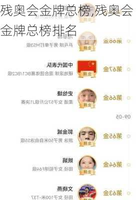 残奥会金牌总榜,残奥会金牌总榜排名