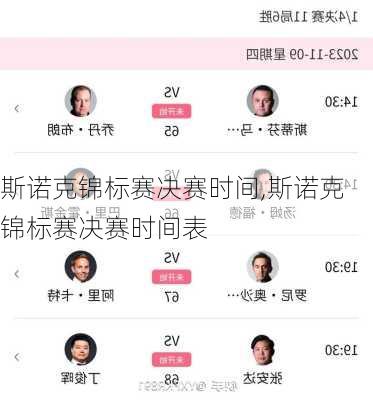 斯诺克锦标赛决赛时间,斯诺克锦标赛决赛时间表