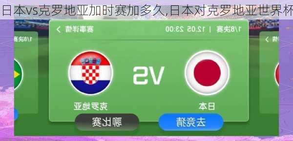 日本vs克罗地亚加时赛加多久,日本对克罗地亚世界杯