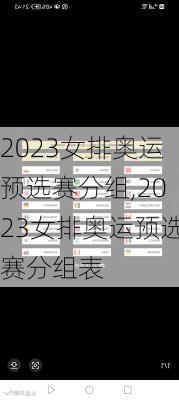 2023女排奥运预选赛分组,2023女排奥运预选赛分组表