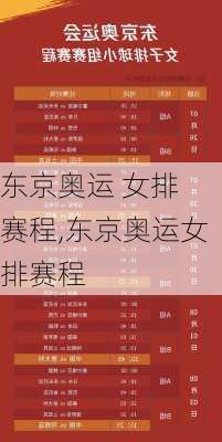 东京奥运 女排 赛程,东京奥运女排赛程
