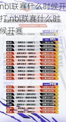 nbl联赛什么时候开打,nbl联赛什么时候开赛
