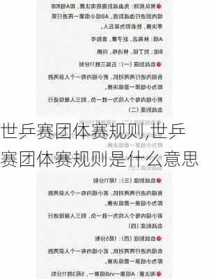世乒赛团体赛规则,世乒赛团体赛规则是什么意思