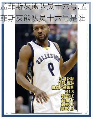 孟菲斯灰熊队员十六号,孟菲斯灰熊队员十六号是谁