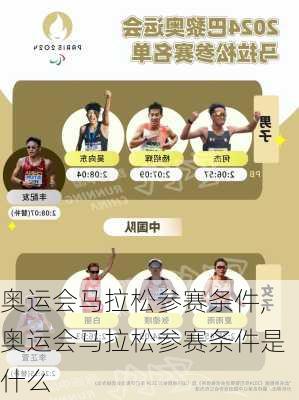 奥运会马拉松参赛条件,奥运会马拉松参赛条件是什么