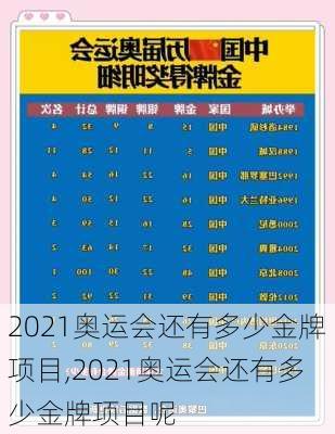 2021奥运会还有多少金牌项目,2021奥运会还有多少金牌项目呢