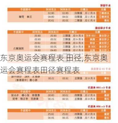 东京奥运会赛程表 田径,东京奥运会赛程表田径赛程表