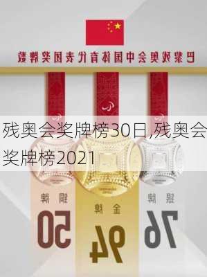 残奥会奖牌榜30日,残奥会奖牌榜2021