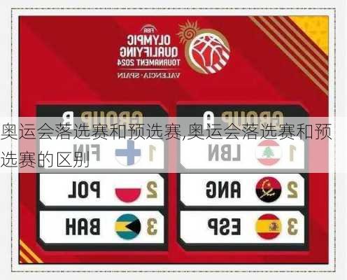 奥运会落选赛和预选赛,奥运会落选赛和预选赛的区别